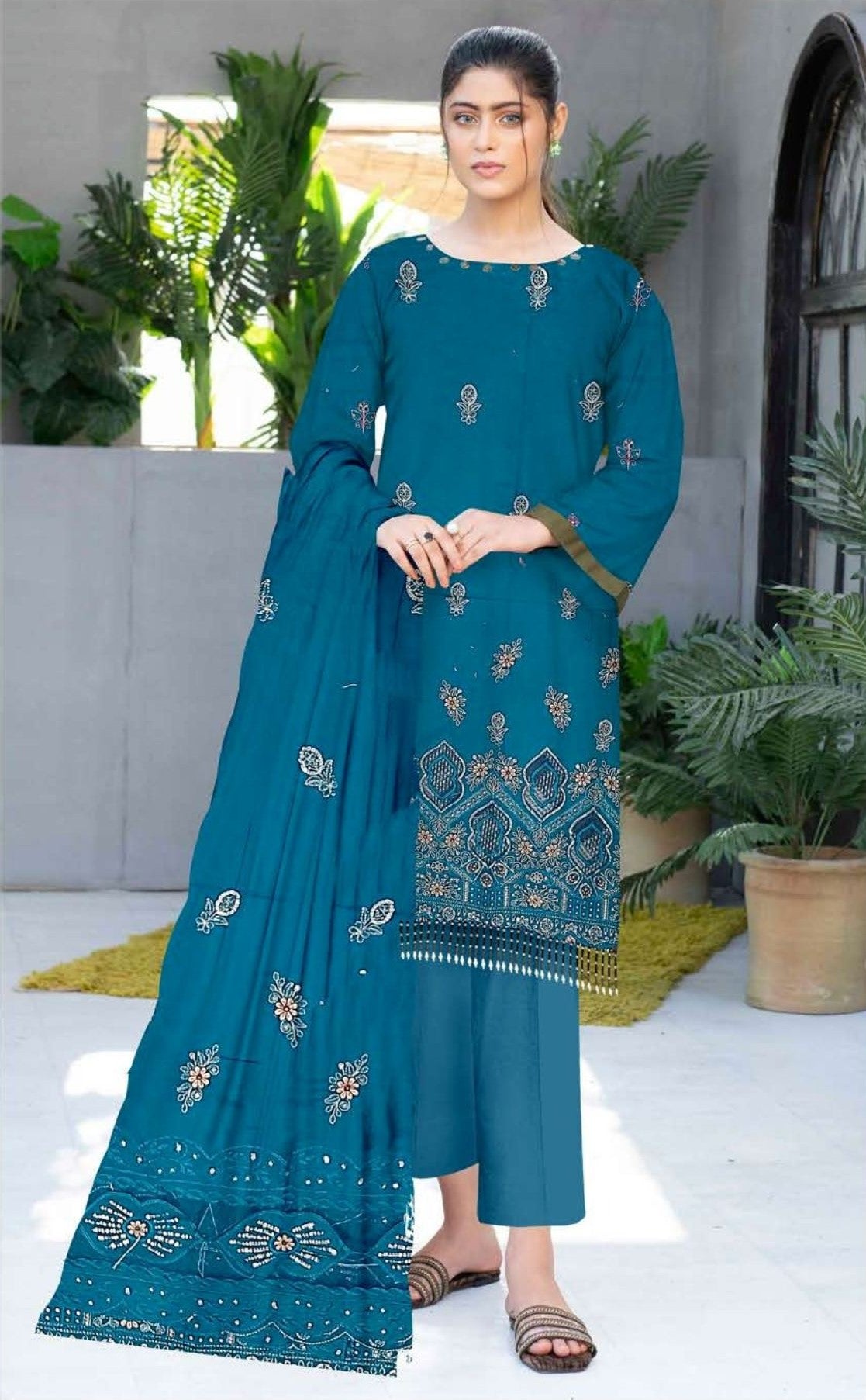 VOL 641 Elegance Bloom β 3PC Embroidered Lawn Suit