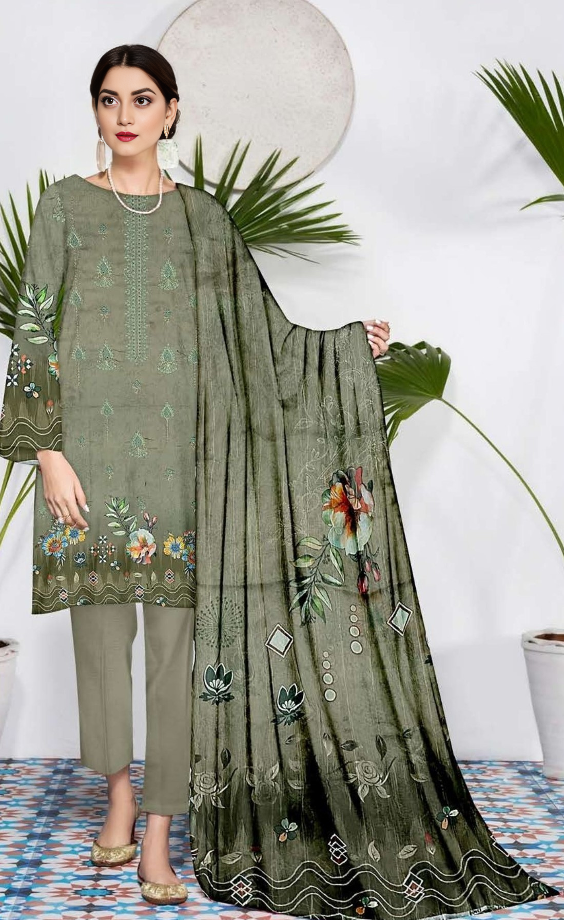 VOL 656 Noor Luxe – 3-Piece Embroidered Lawn Ensemble
