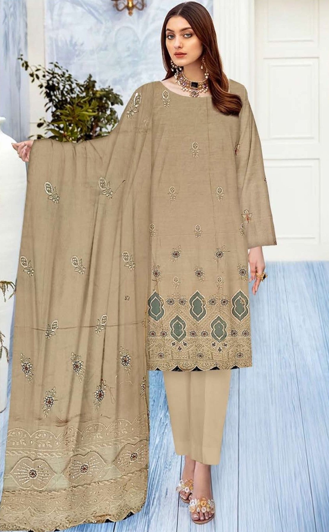 VOL 641 Elegance Bloom β 3PC Embroidered Lawn Suit