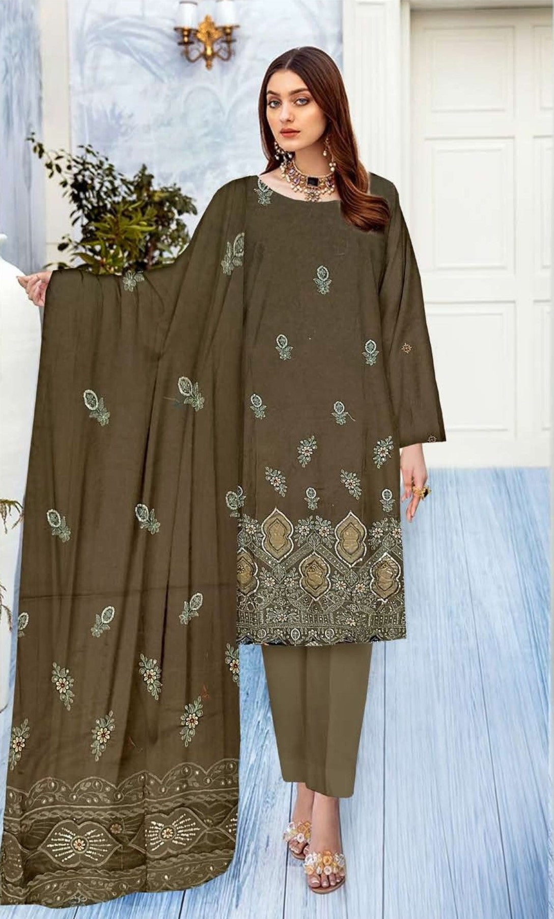 VOL 641 Elegance Bloom β 3PC Embroidered Lawn Suit