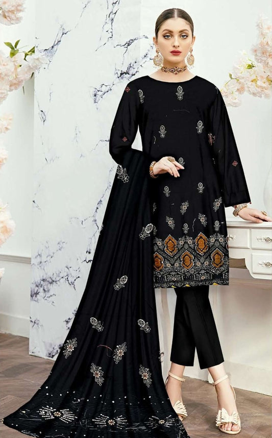 VOL 641 Elegance Bloom – 3PC Embroidered Lawn Suit
