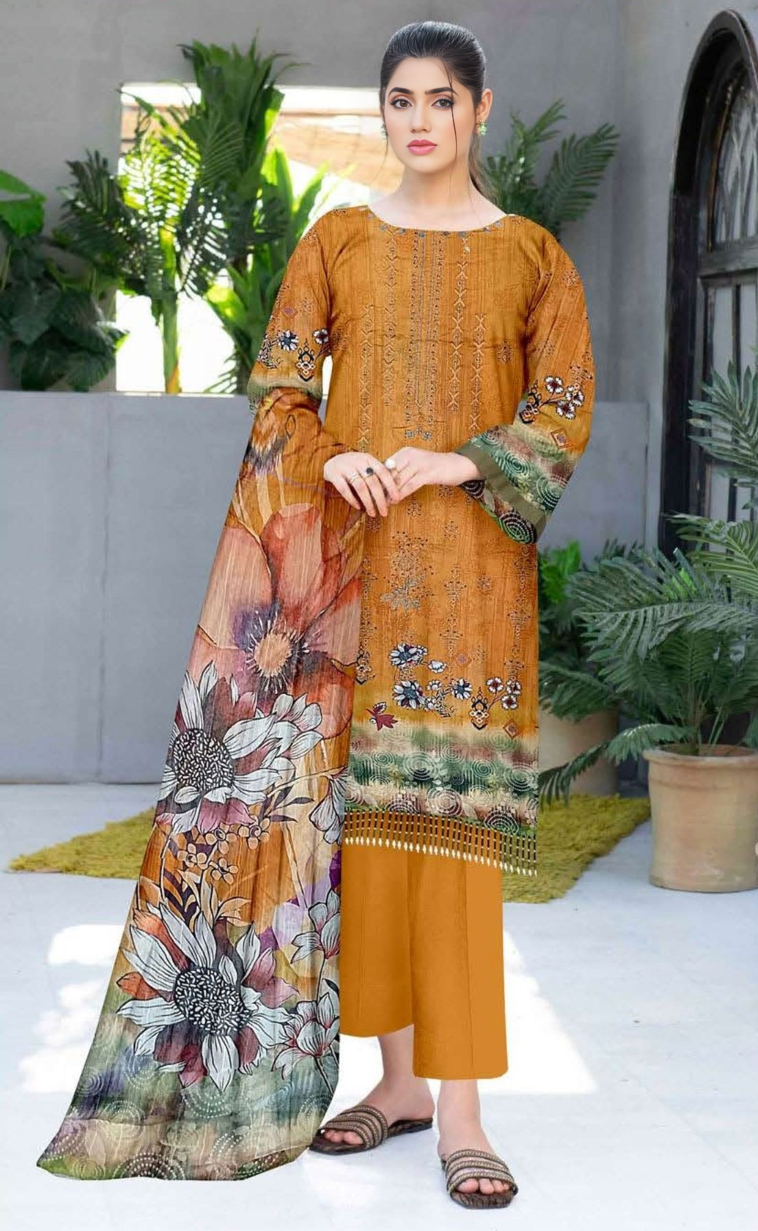 VOL 656 Noor Luxe – 3-Piece Embroidered Lawn Ensemble